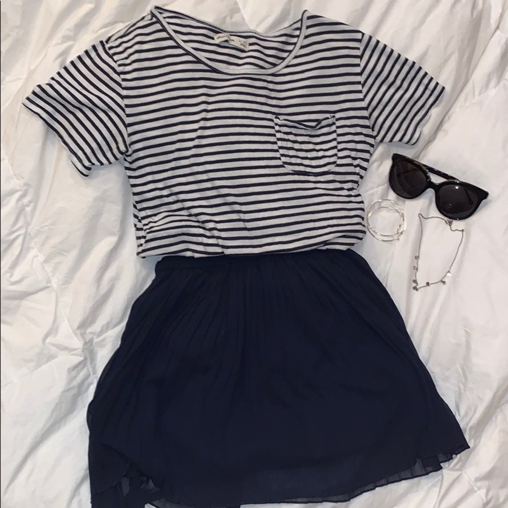 Navy Flowy Skirt